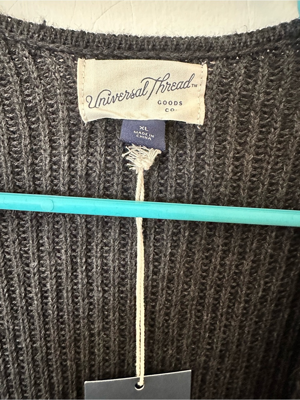 Universal Thread Charcoal Gray Ribbed Open-Front Cardigan - Picture 2 of 6